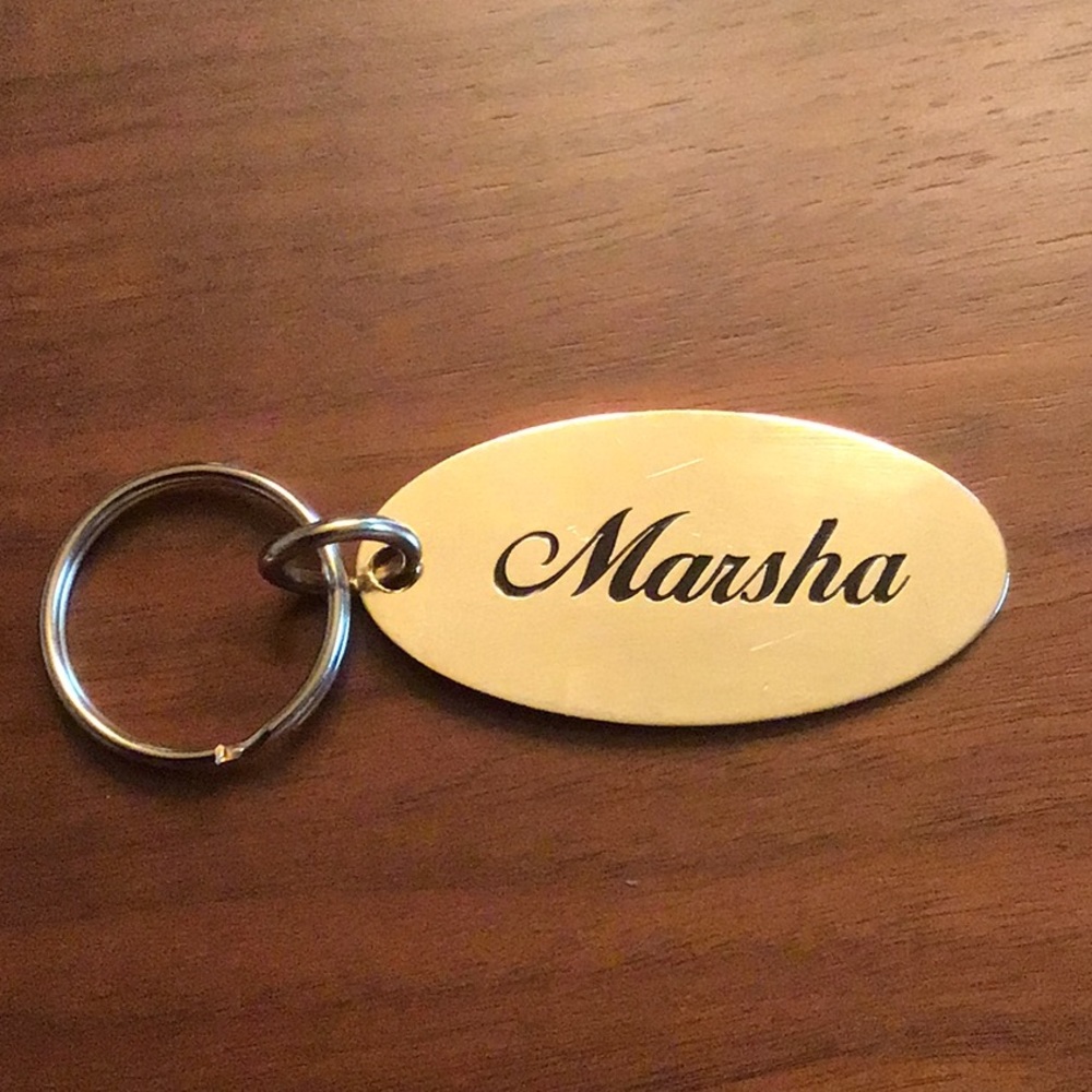 "Marsha" Personalized Solid-Brass Key Ring - image 1